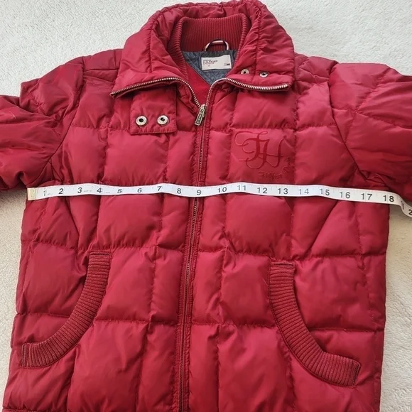 Tommy Hilfiger Quilted Down Red Women's Jacket Size Small - Picture 10 of 14